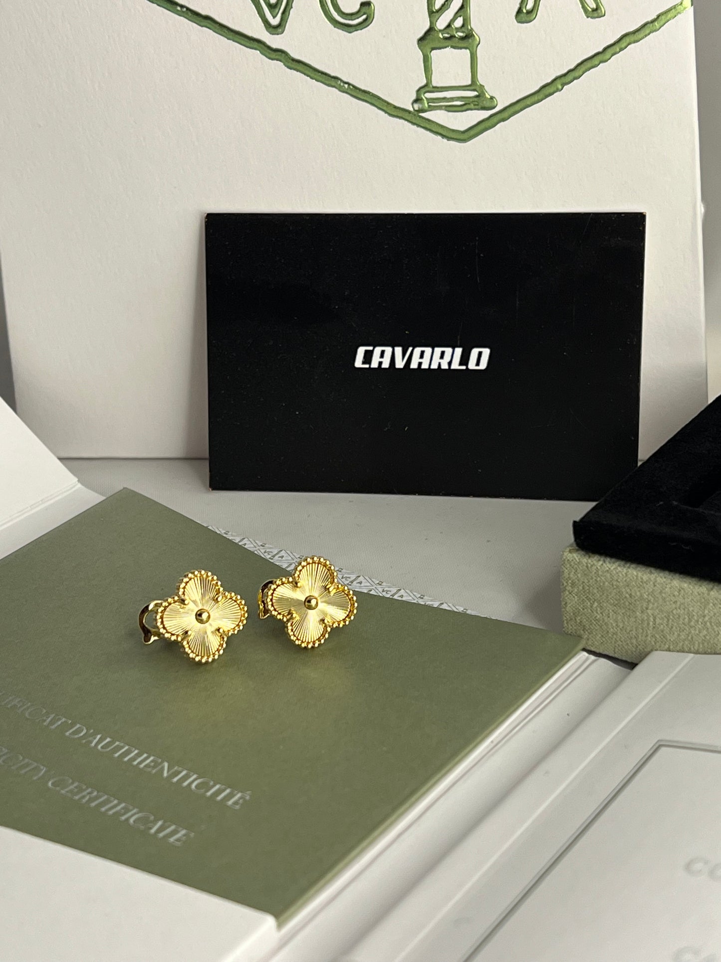 Guillochè Earrings (Yellow Gold) - Fullset with all box & paperwork