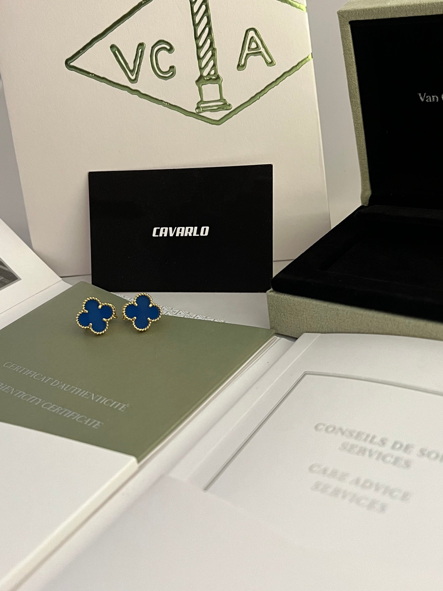 Agate Blue Earrings - Fullset with all box & paperwork