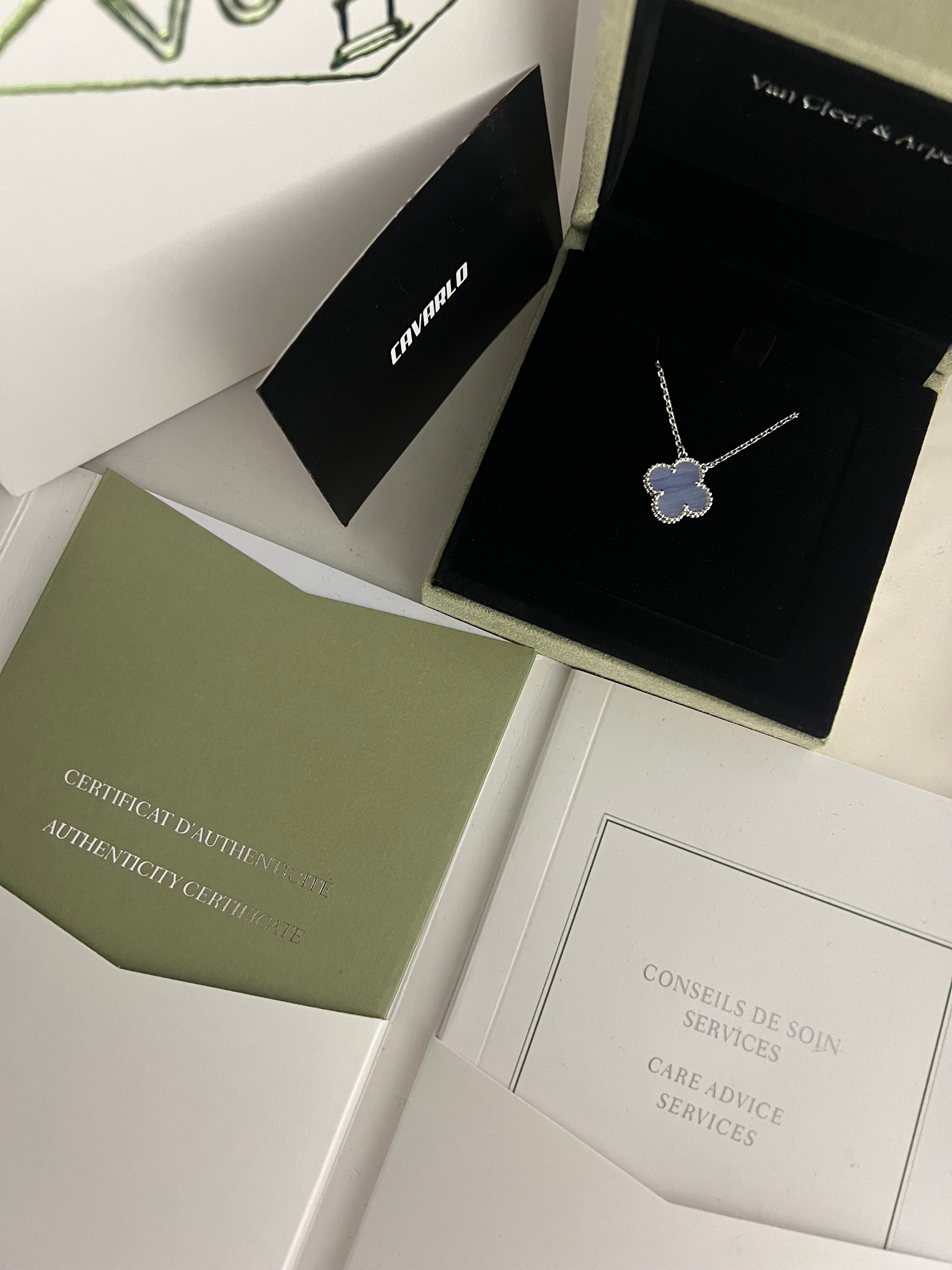 Chalcedony Necklace | White Gold