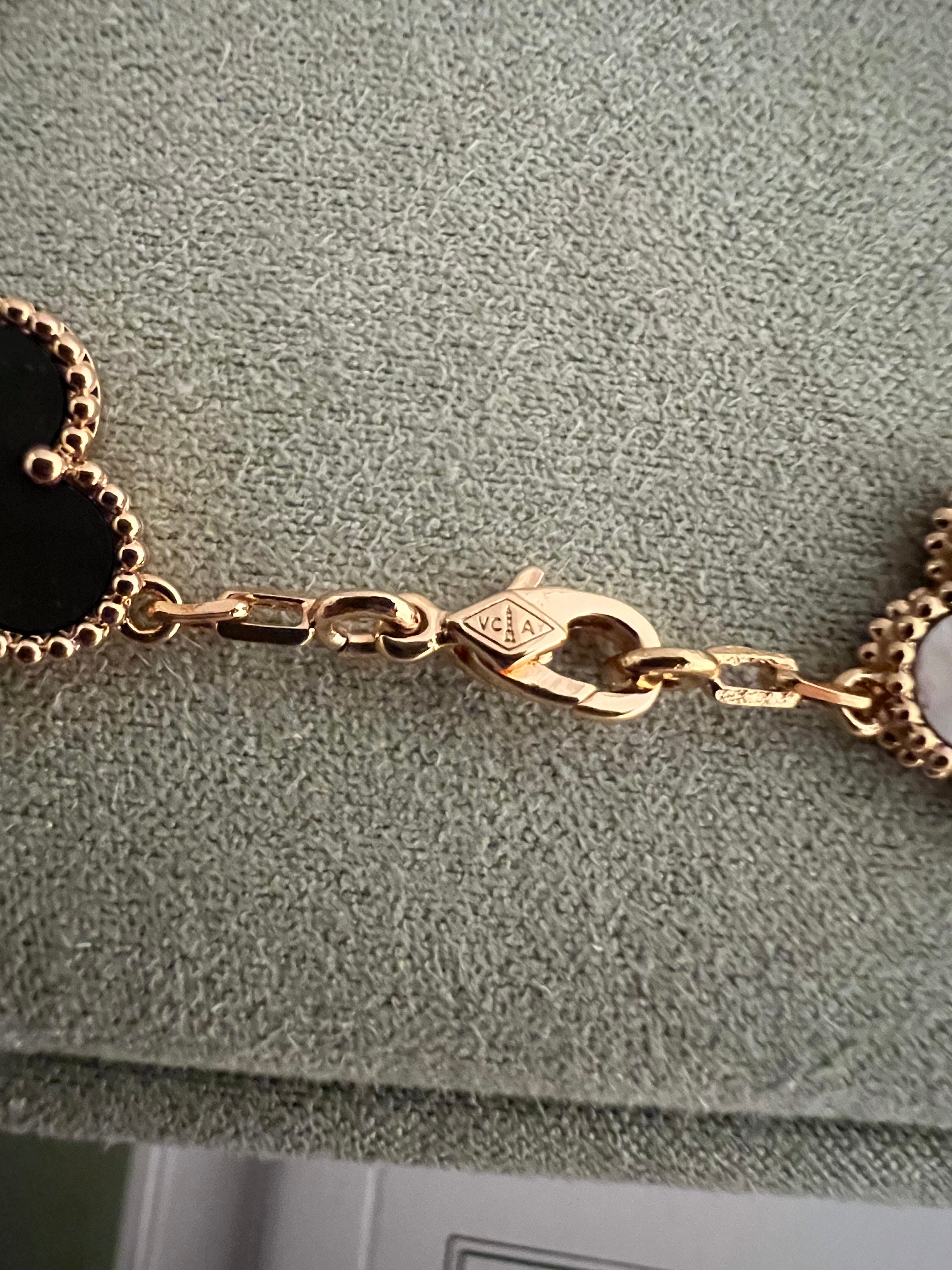 Diamond Nail Bracelet + Alhambra bracelet | Rose Gold