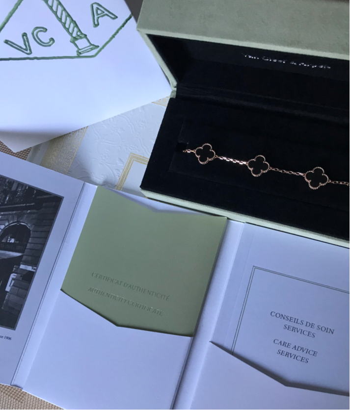 VCA 18k Gold-Plated Bracelet Set Box + All Paperwork Included