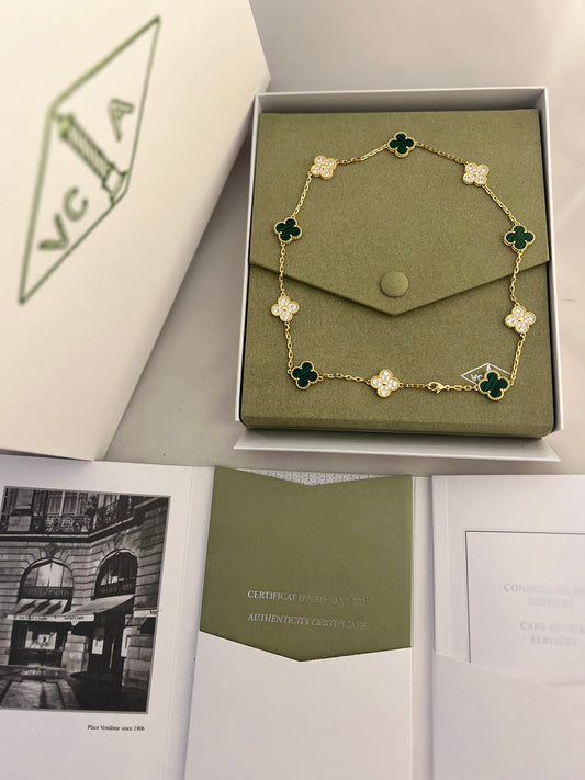 Malachite diamond 10 motif fullset with box & papers