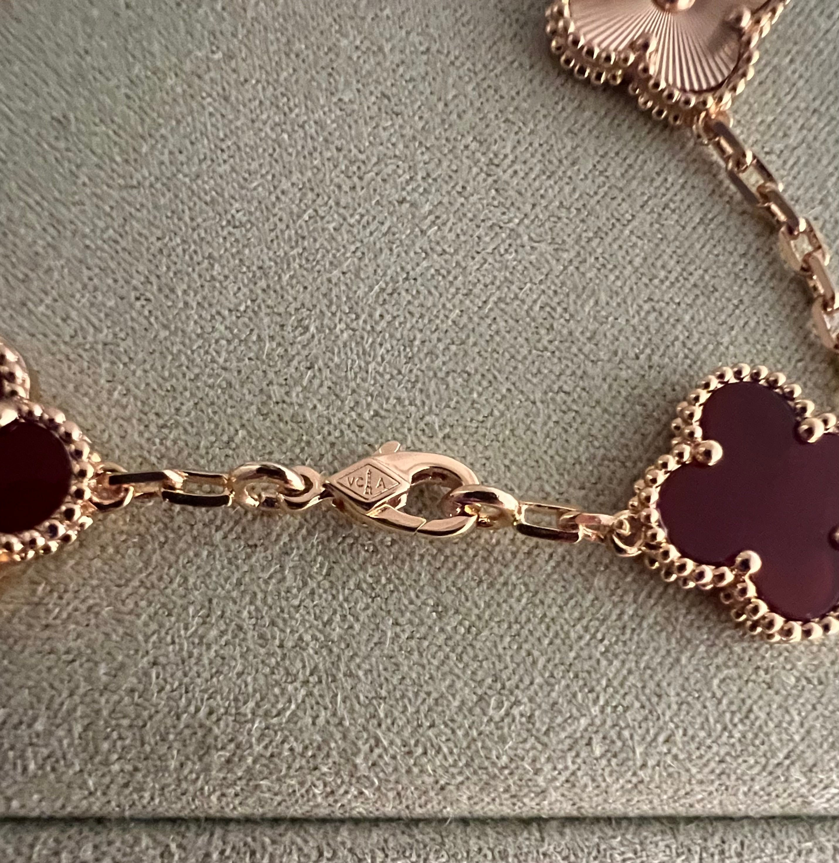 Diamond Nail Bracelet + Alhambra bracelet | Rose Gold