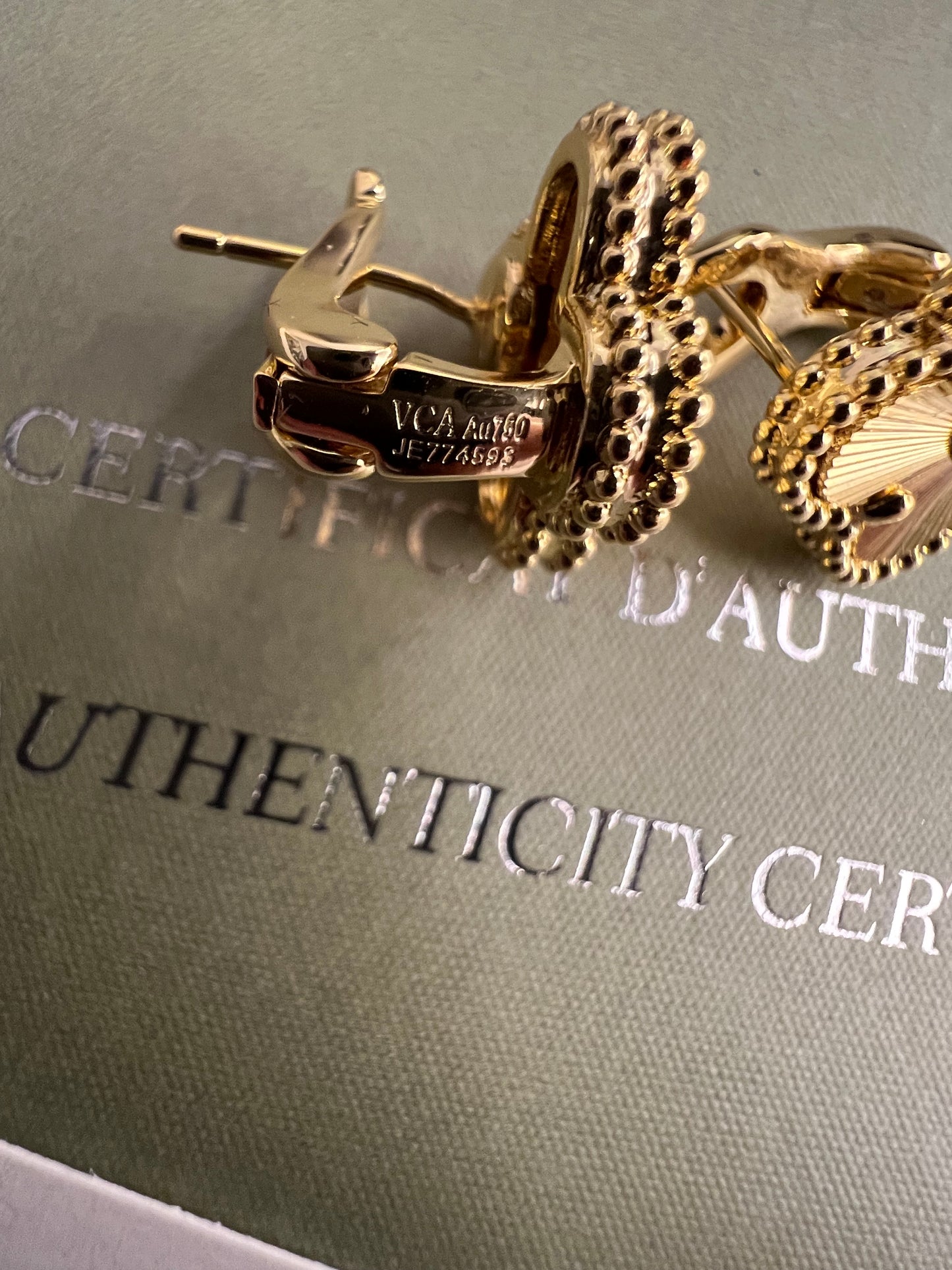 Guillochè Earrings (Yellow Gold) - Fullset with all box & paperwork