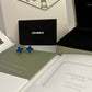 Agate Blue Earrings - Fullset with all box & paperwork