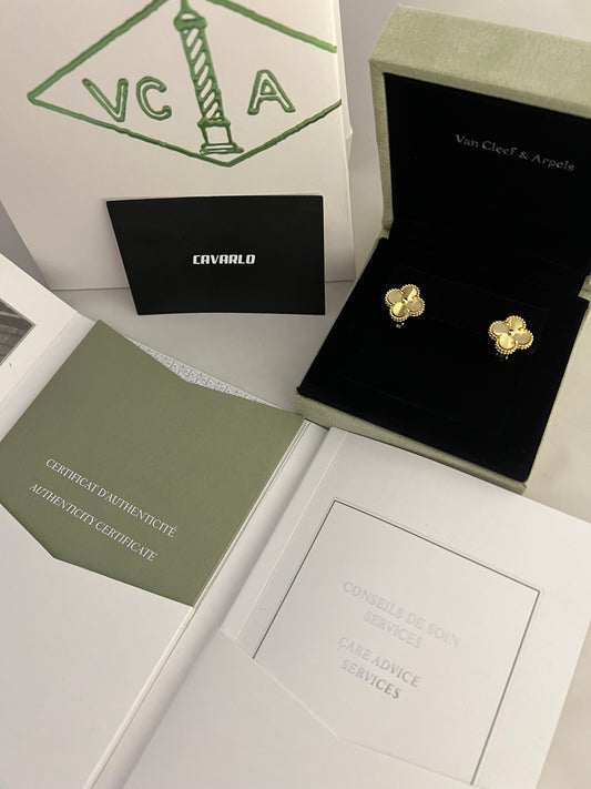 Guillochè Earrings (Yellow Gold) - Fullset with all box & paperwork