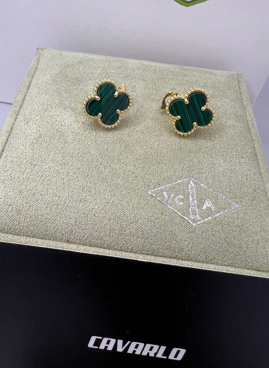 Malachite Earrings - Fullset with all box & paperwork