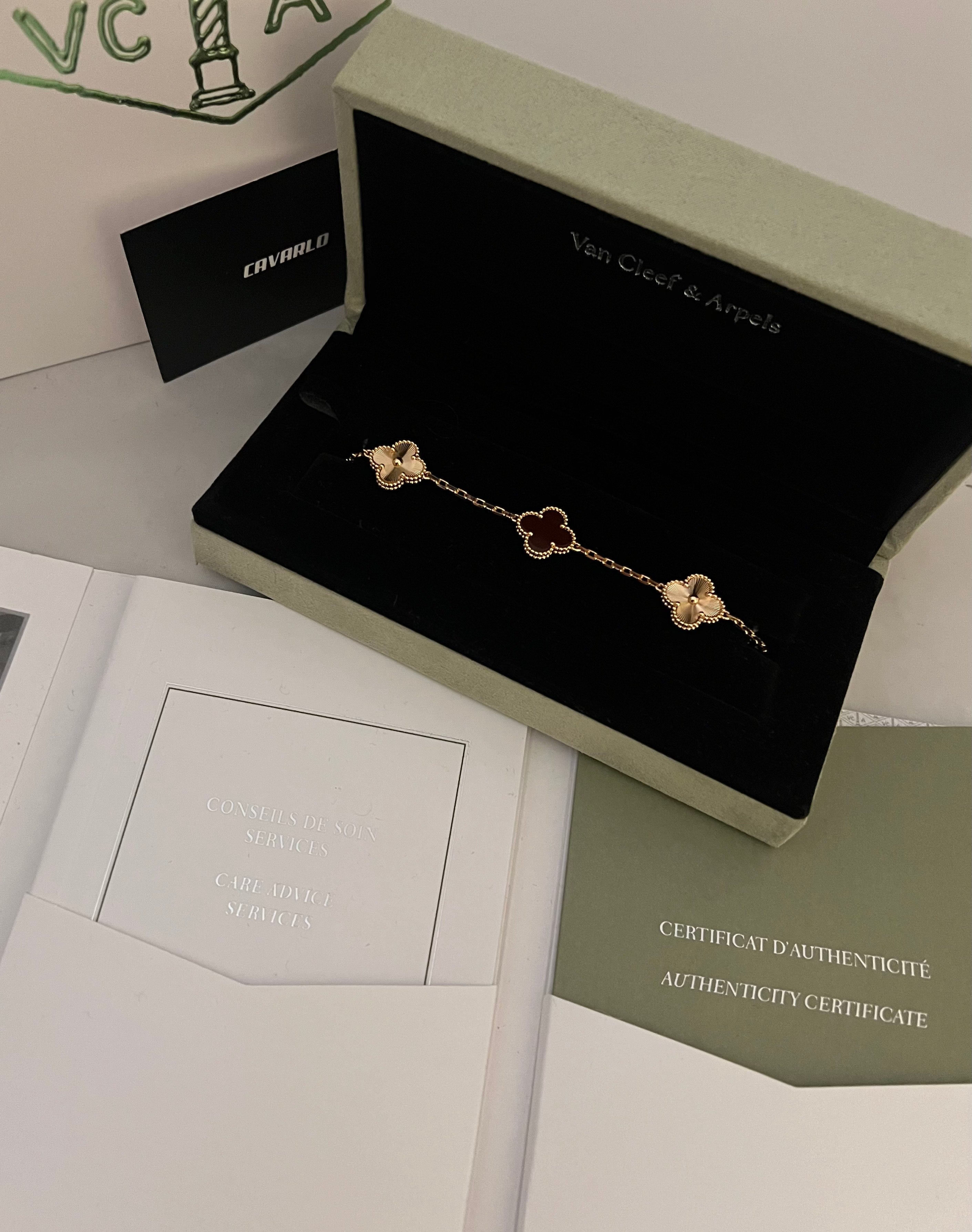 Diamond Nail Bracelet + Alhambra bracelet | Rose Gold