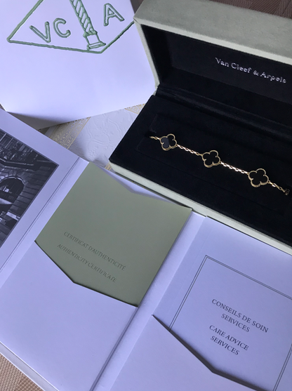 VCA 18k Gold-Plated Bracelet Set Box + All Paperwork Included