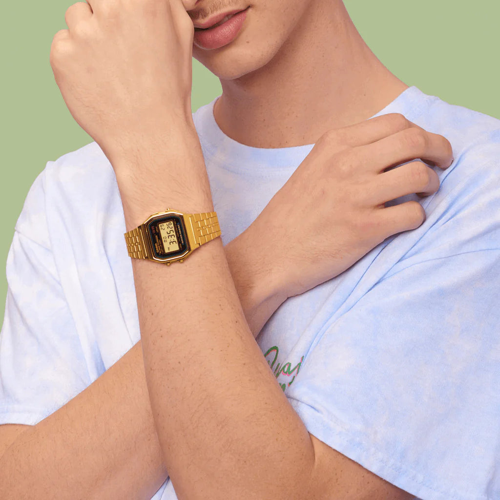 Casio Classic Vintage Retro Unisex Χρυσό Ρολόι A159WGEA-1EF 