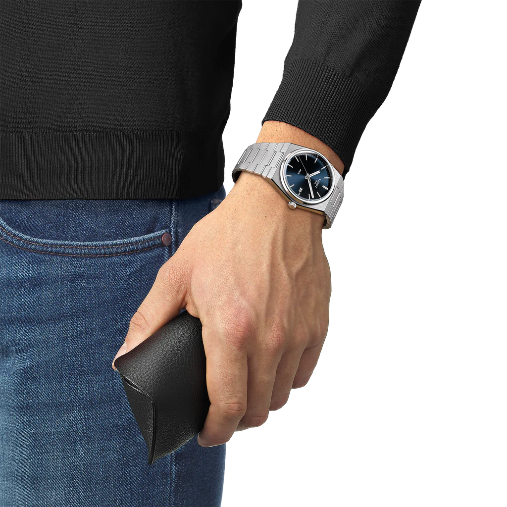 Ανδρικό μπλε ρολόι Tissot Prx T137.410.11.041.00 