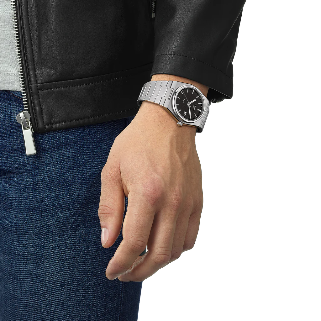 Ανδρικό μαύρο ρολόι Tissot Prx T137.410.11.051.00 