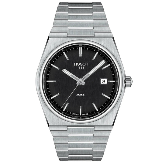 Ανδρικό μαύρο ρολόι Tissot Prx T137.410.11.051.00 