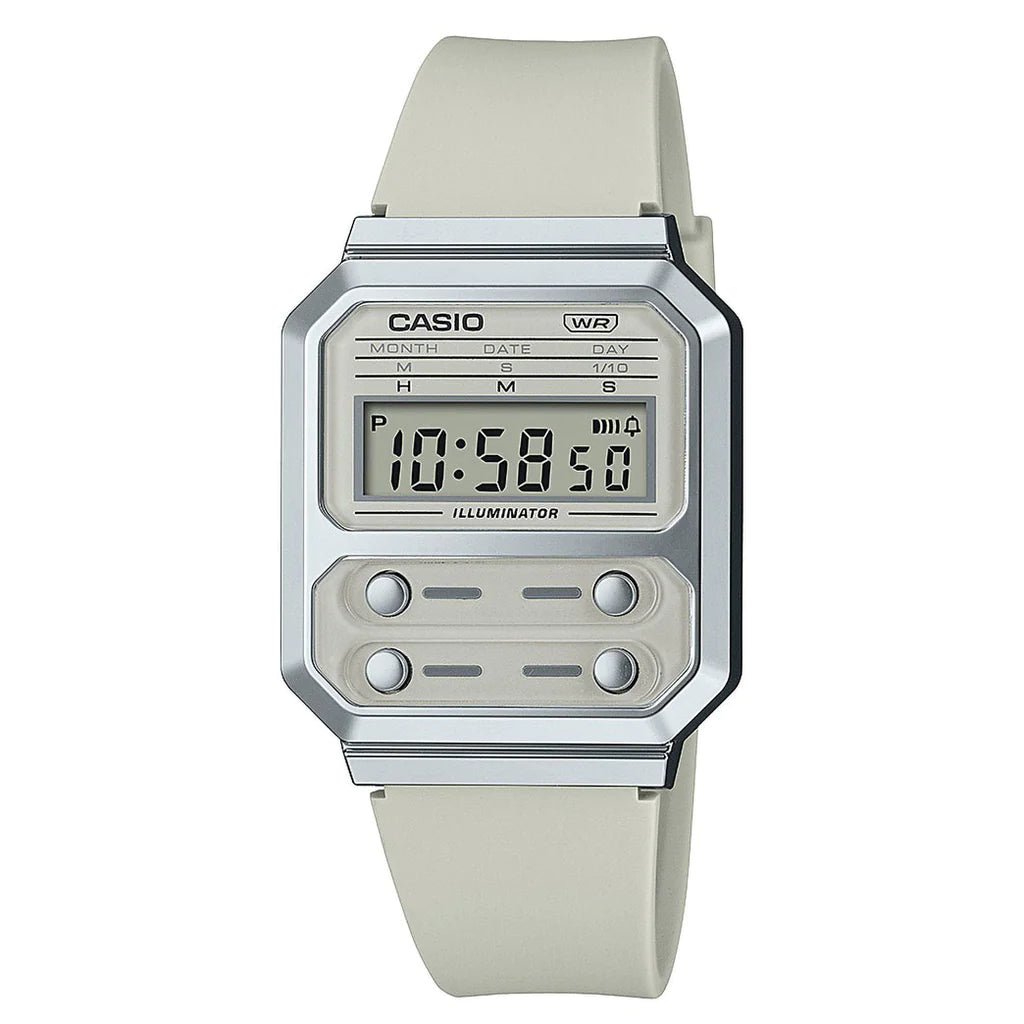 Casio Vintage Unisex Γκρι Ρολόι A100WEF-8AEF 