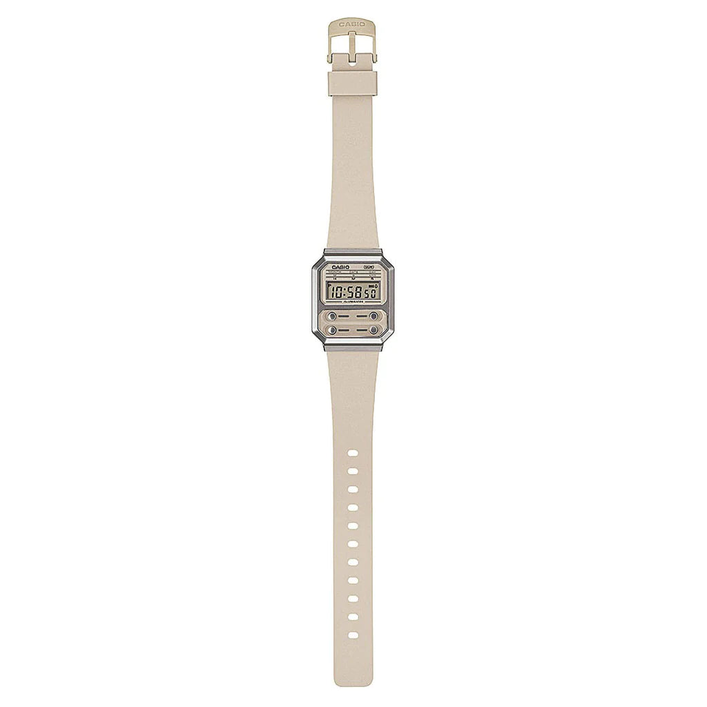 Casio Vintage Unisex Γκρι Ρολόι A100WEF-8AEF 