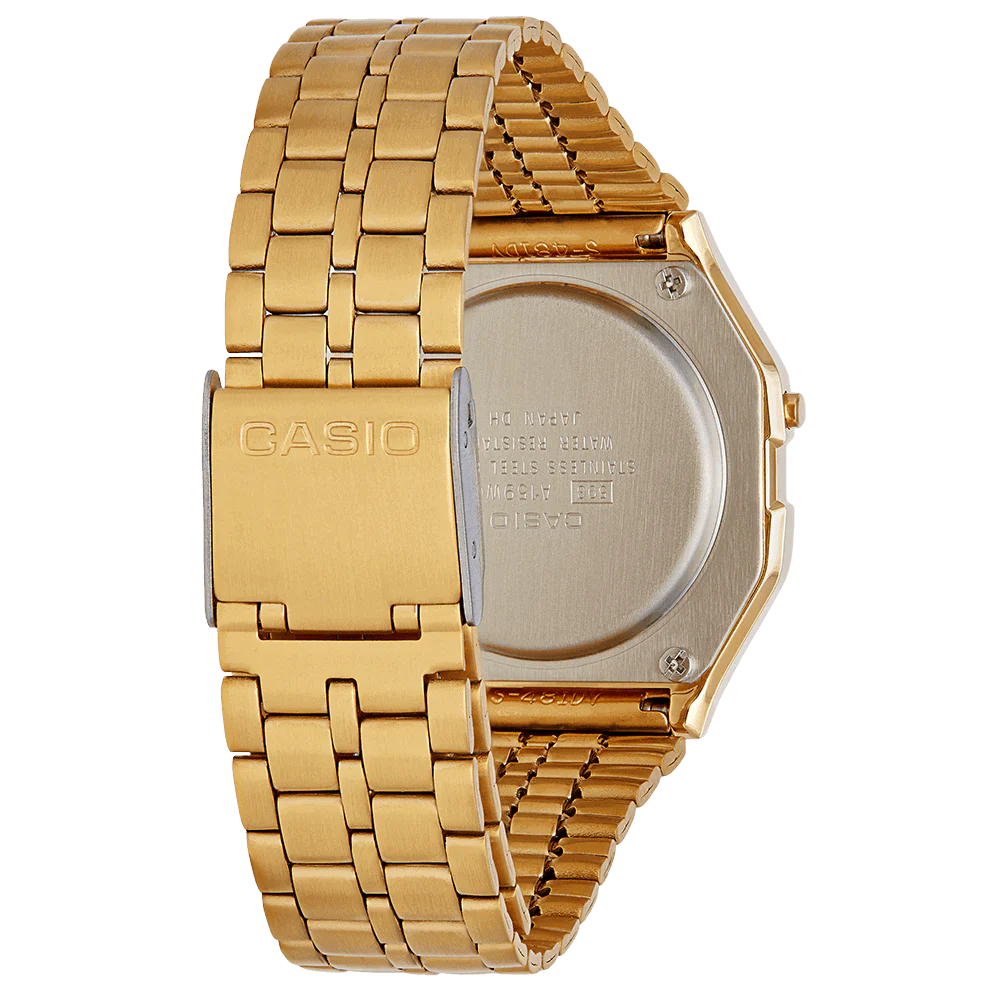 Casio Classic Vintage Retro Unisex Χρυσό Ρολόι A159WGEA-1EF 