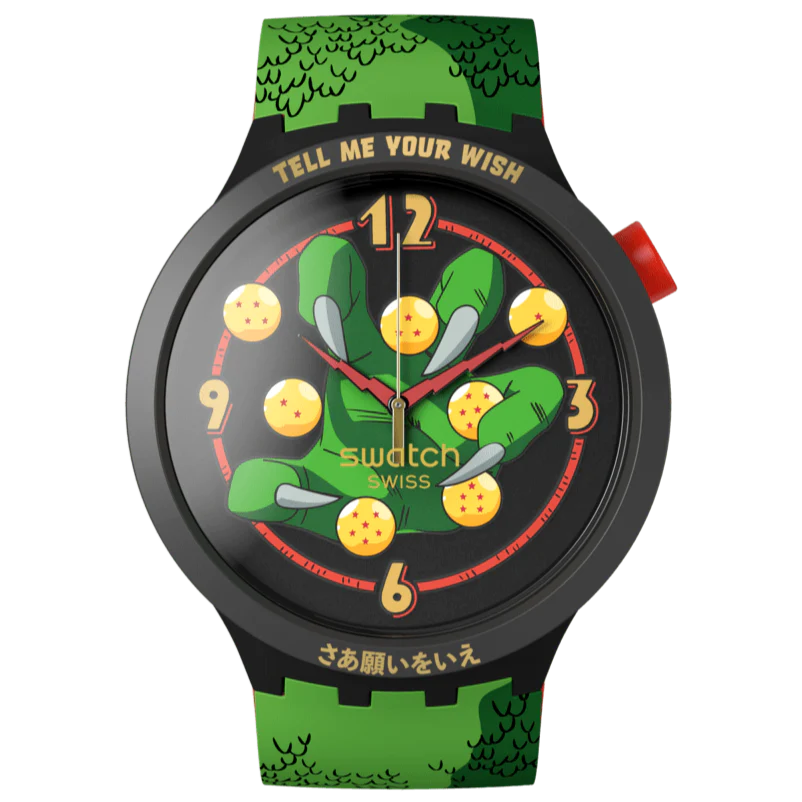 Swatch Shenron X Dragon Ball Z Big Bold Men's Green Watch SB01Z102