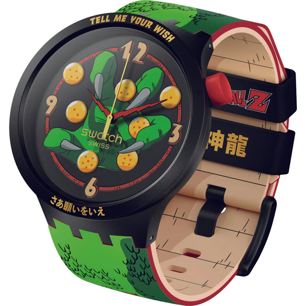 Swatch Shenron X Dragon Ball Z Big Bold Men's Green Watch SB01Z102