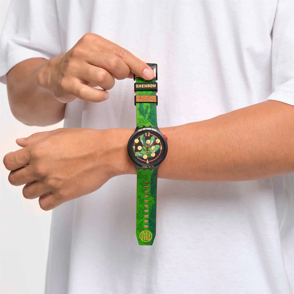 Swatch Shenron X Dragon Ball Z Big Bold Men's Green Watch SB01Z102