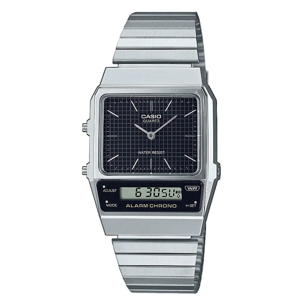 Ανδρικό μαύρο ρολόι Casio Vintage AQ-800E-1AEF 