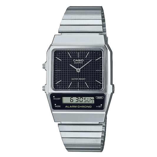 Ανδρικό μαύρο ρολόι Casio Vintage AQ-800E-1AEF 