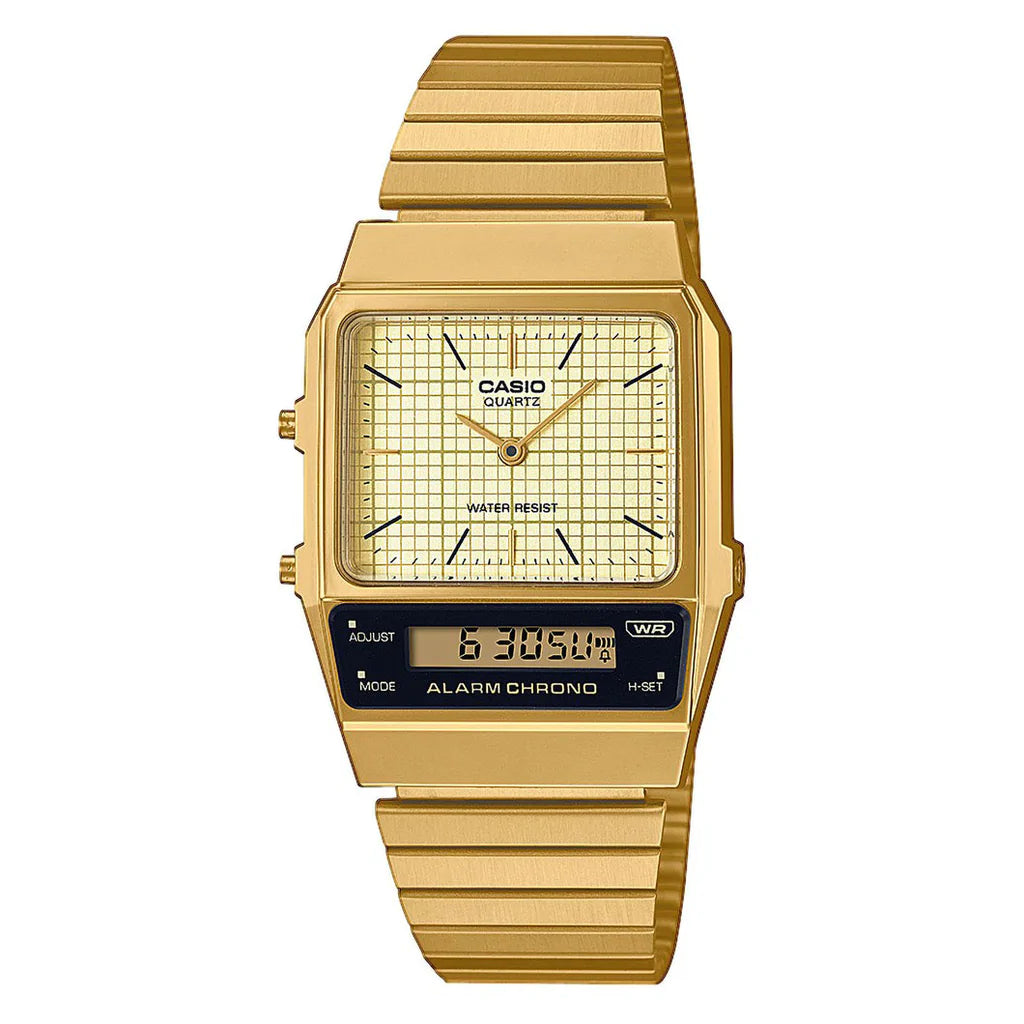 Ανδρικό χρυσό ρολόι Casio Vintage AQ-800EG-9AEF 