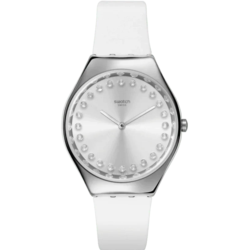 Swatch Bright Blaze Skin and Irony New Season Women's White Watch SYXS143