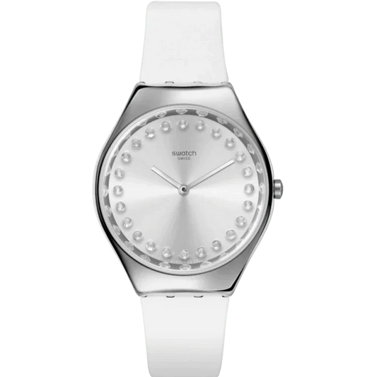 Swatch Bright Blaze Skin and Irony New Season Women's White Watch SYXS143