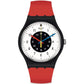 Ανδρικό κόκκινο ρολόι Swatch Rouge &amp; Noir SO32B401-STD 