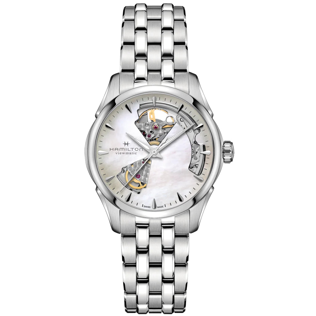 Hamilton Jazzmaster Open Heart Auto Ladies White Watch H32215190