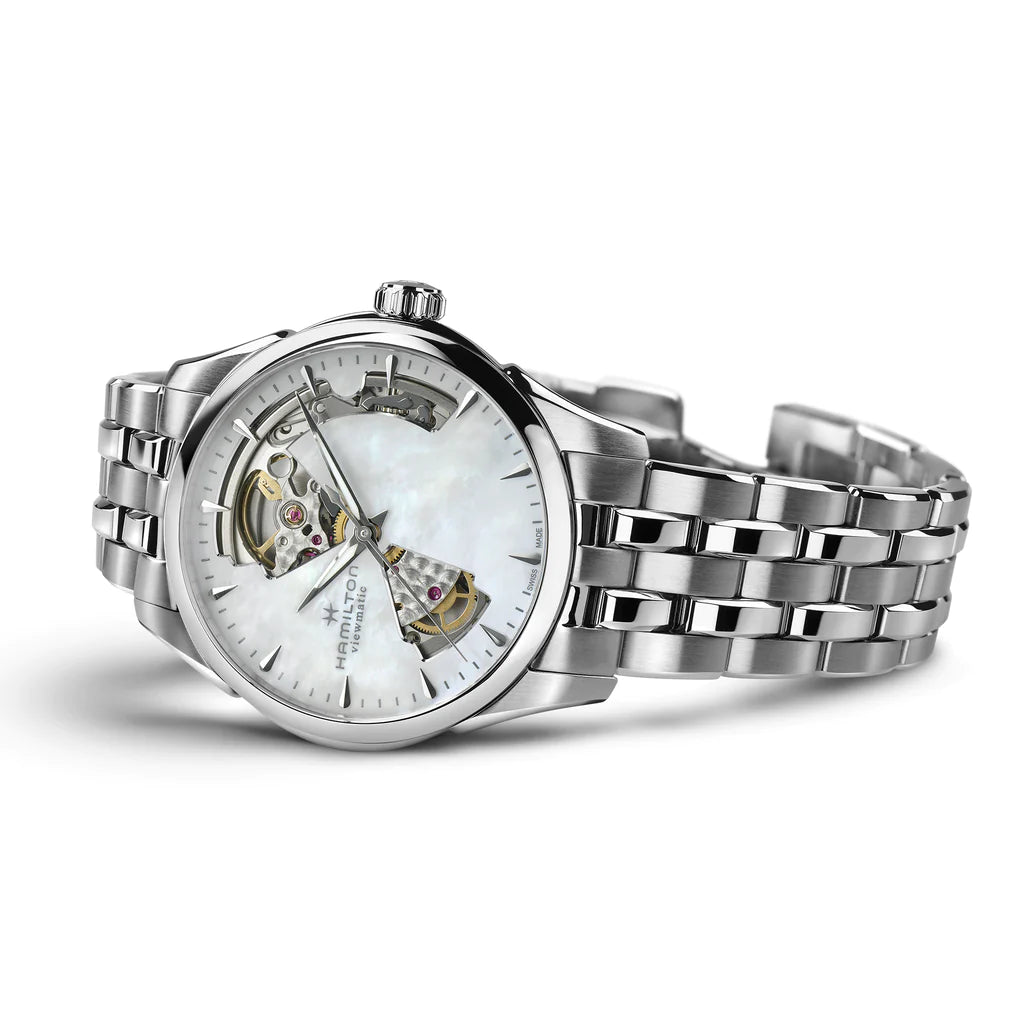 Hamilton Jazzmaster Open Heart Auto Ladies White Watch H32215190