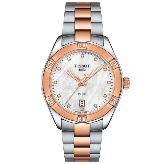 Tissot Pr 100 Sport Chic Ladies Two-Tone Watch T101.910.22.116.00