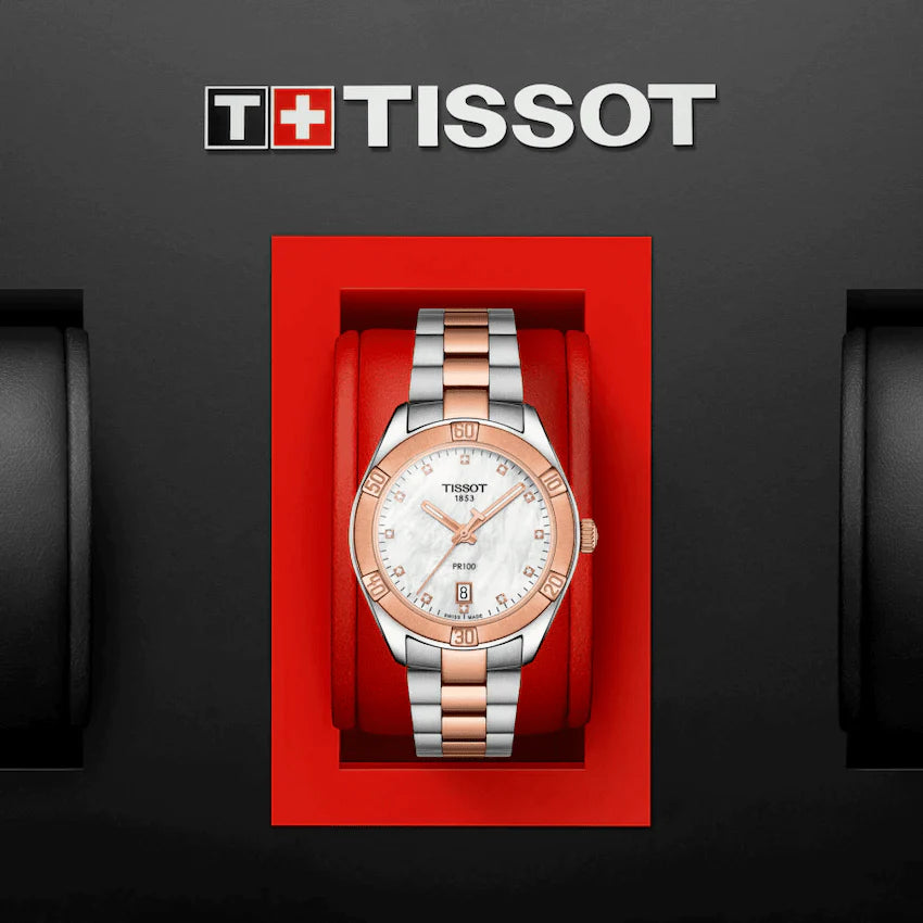 Tissot Pr 100 Sport Chic Ladies Two-Tone Watch T101.910.22.116.00