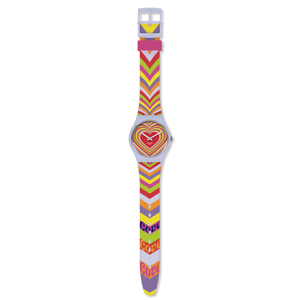 Γυναικείο έγχρωμο ρολόι Swatch Groovy Love Bioceramic New Season SO31S100 