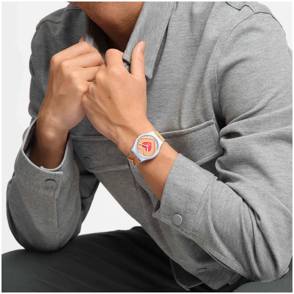 Γυναικείο έγχρωμο ρολόι Swatch Groovy Love Bioceramic New Season SO31S100 