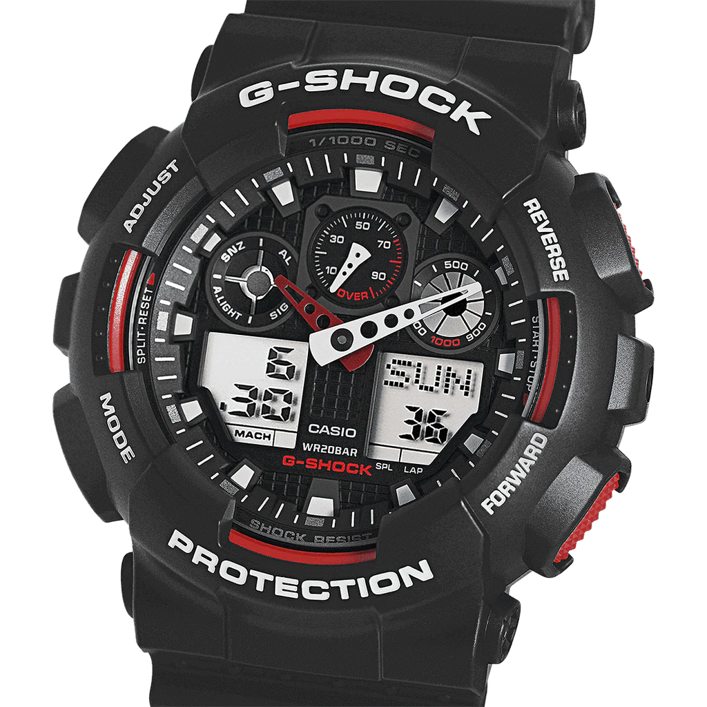Ανδρικό μαύρο ρολόι Casio G-Shock GA-100-1A4ER 