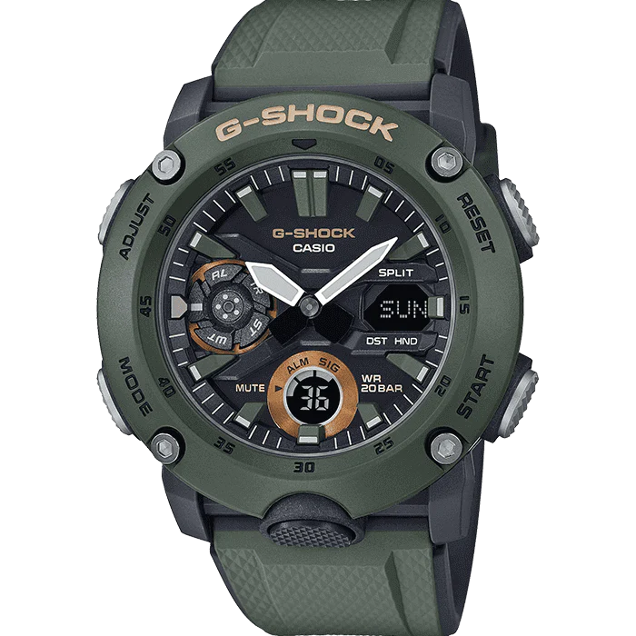 Casio G-Shock Carbon Khaki Uhr GA-2000-3AER 