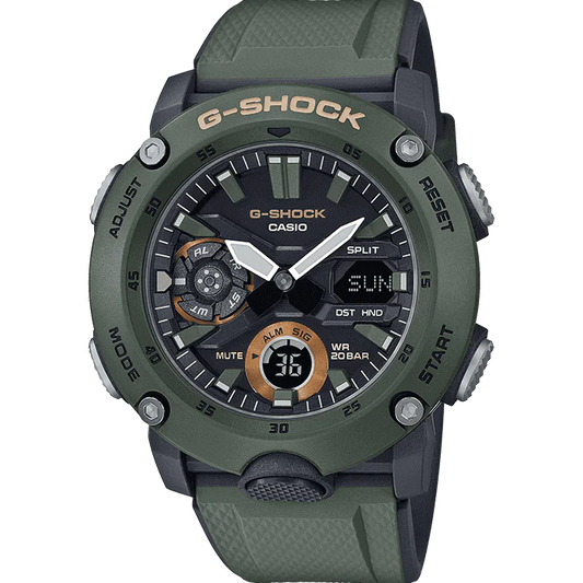 Casio G-Shock Carbon Khaki Watch GA-2000-3AER