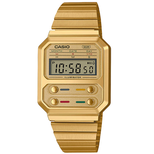 Casio F100 Classic Unisex Gold Watch A100WEG-9AEF