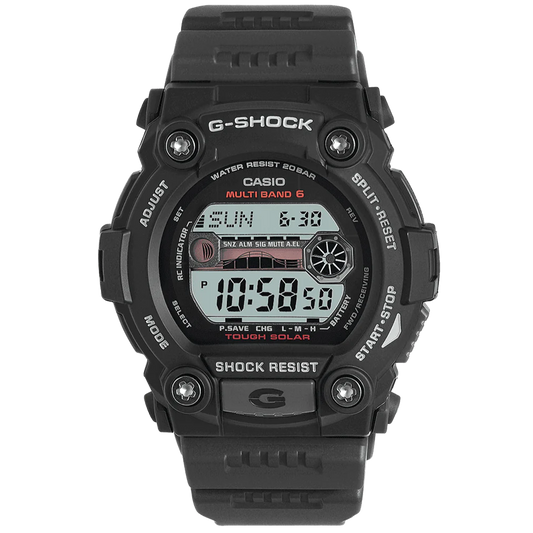 Ανδρικό μαύρο ρολόι Casio G-Shock Tide Graph GW-7900-1ER 