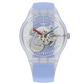 Γυναικείο ρολόι Swatch Clearly Blue ριγέ SUOK156 