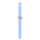 Γυναικείο ρολόι Swatch Clearly Blue ριγέ SUOK156 