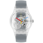 Swatch Clearly Black ριγέ γυναικείο ρολόι SUOK157 